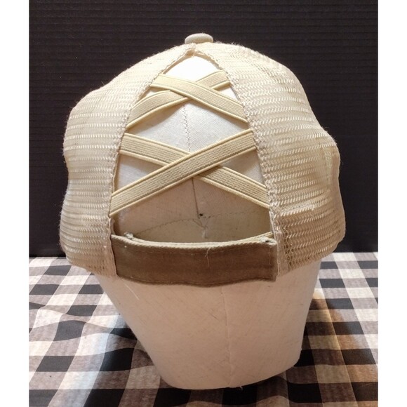 Distressed I Don't Speak Dipshit Beth Dutton Mesh Ponytail Cap Trucker Hat Khaki - Picture 4 of 16